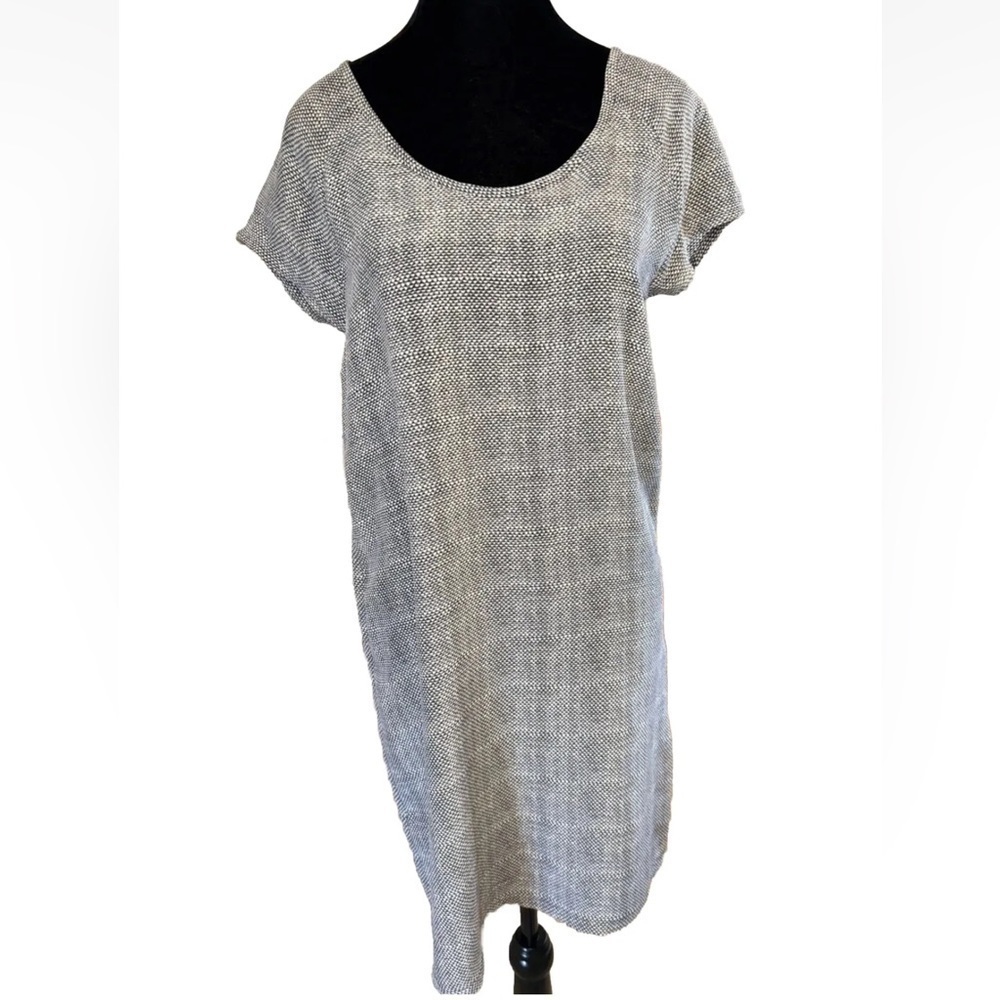 Joie 100% Silk XS Dress Shift Black White Gray Lightweight Knee Length Minimal